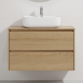 Meuble-lavabo TRONDHEIM/KRISTIANSAND 90 x 57 x 46 cm, chêne/blanc
