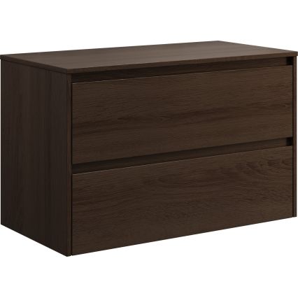 Meuble-lavabo TRONDHEIM/VIKEDAL 90x57x46 cm noyer/blanc
