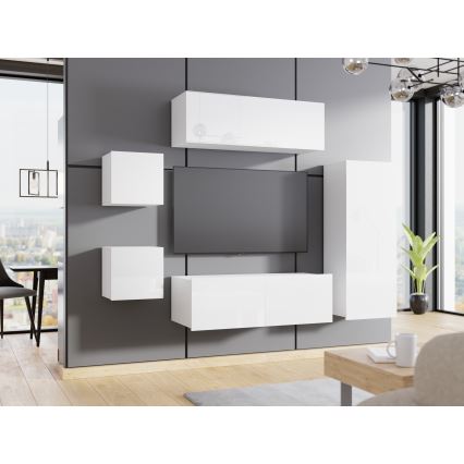 Meuble mural CALABRINI 117x45 cm blanc