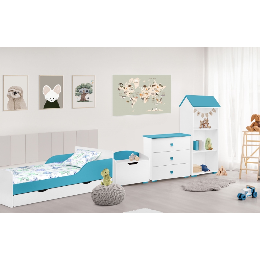Meuble PABIS 87x83 cm blanc/bleu