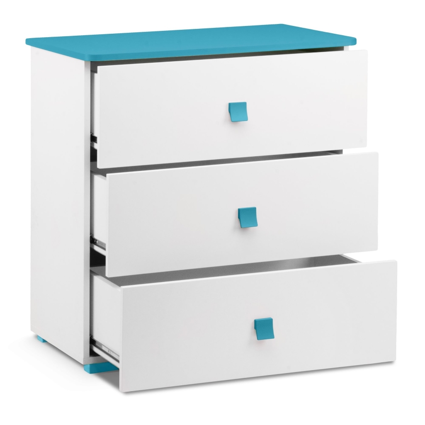 Meuble PABIS 87x83 cm blanc/bleu