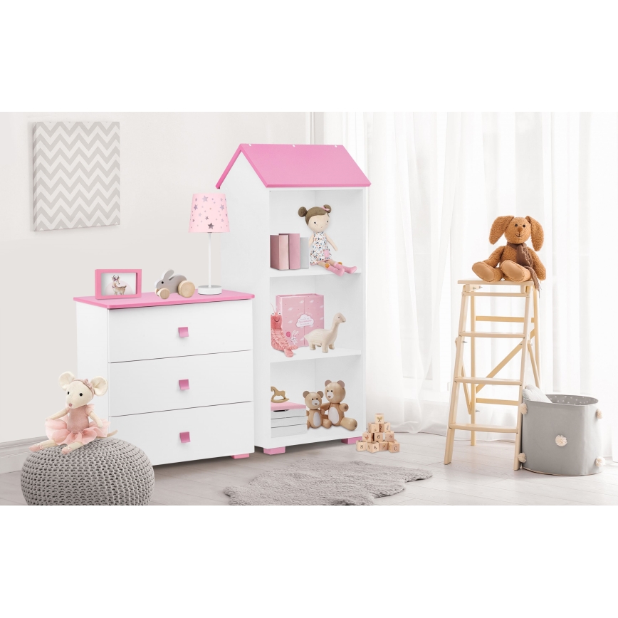 Meuble PABIS 87x83 cm blanc/rose