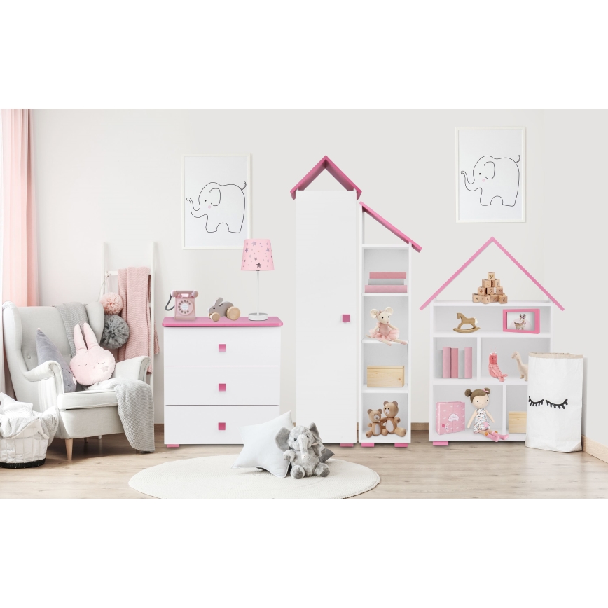 Meuble PABIS 87x83 cm blanc/rose