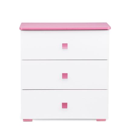 Meuble PABIS 87x83 cm blanc/rose