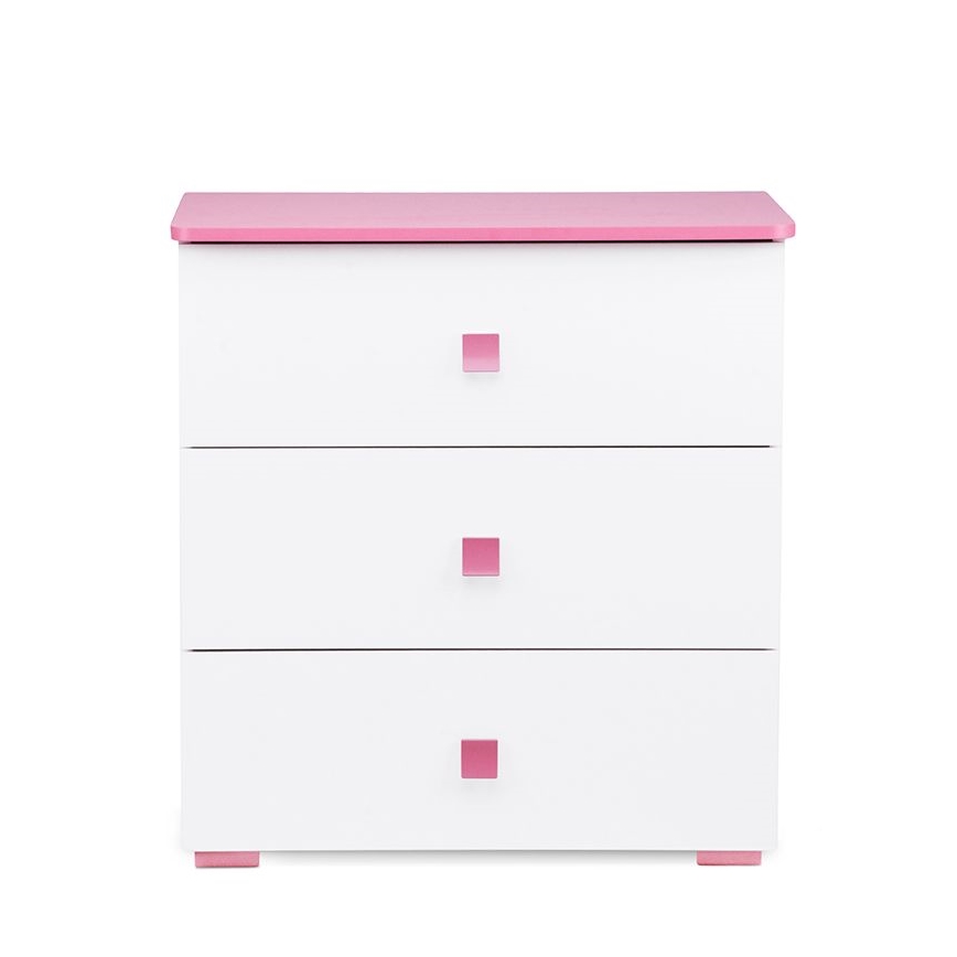 Meuble PABIS 87x83 cm blanc/rose