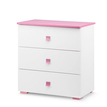 Meuble PABIS 87x83 cm blanc/rose