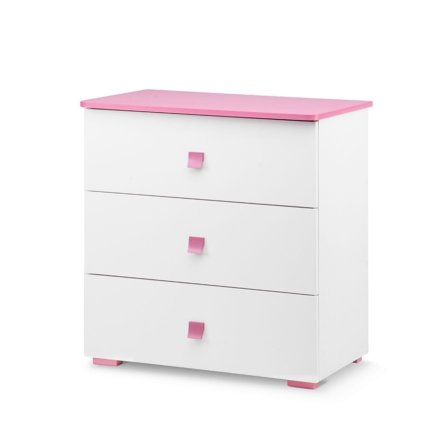 Meuble PABIS 87x83 cm blanc/rose