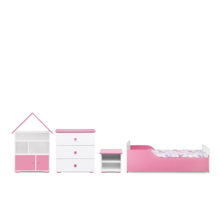 Meuble PABIS 87x83 cm blanc/rose