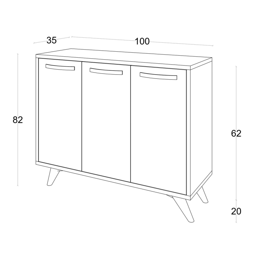Meuble PIFFA 100x82 cm blanc