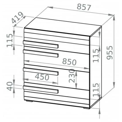 Meuble SARPA 96x86 cm blanc/marron