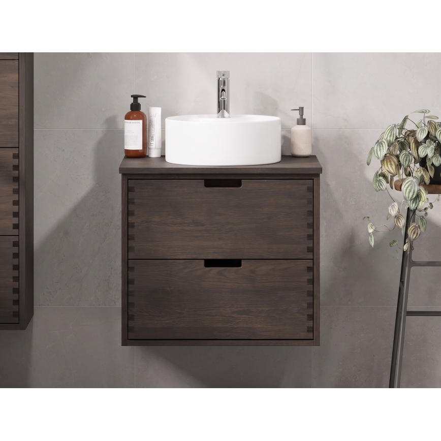 Meuble sous-lavabo GRIBSKOV 60 cm brun/chêne