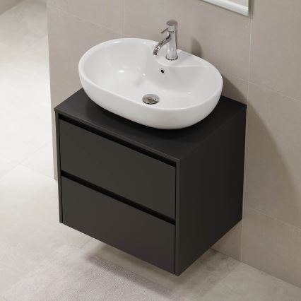 Meuble sous-lavabo TRONDHEIM 60 cm, noir