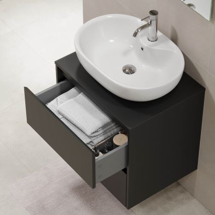 Meuble sous-lavabo TRONDHEIM 60 cm, noir