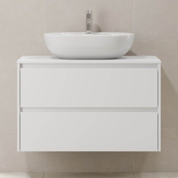 Meuble sous-lavabo TRONDHEIM 90x57x46 cm blanc