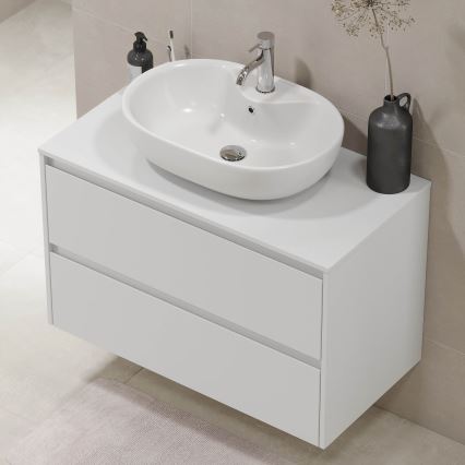 Meuble sous-lavabo TRONDHEIM 90x57x46 cm blanc