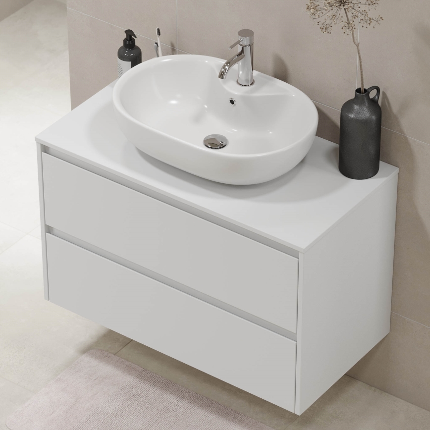 Meuble sous-lavabo TRONDHEIM 90x57x46 cm blanc