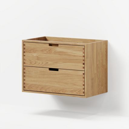 Meuble sous-vasque GRIBSKOV 80 cm beige/chêne