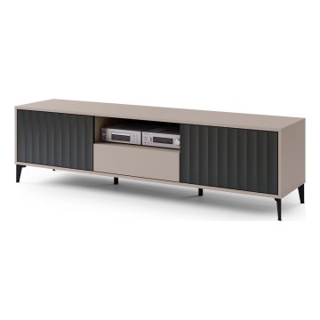 Meuble TV avec un drawer RONJA taupe/noir
