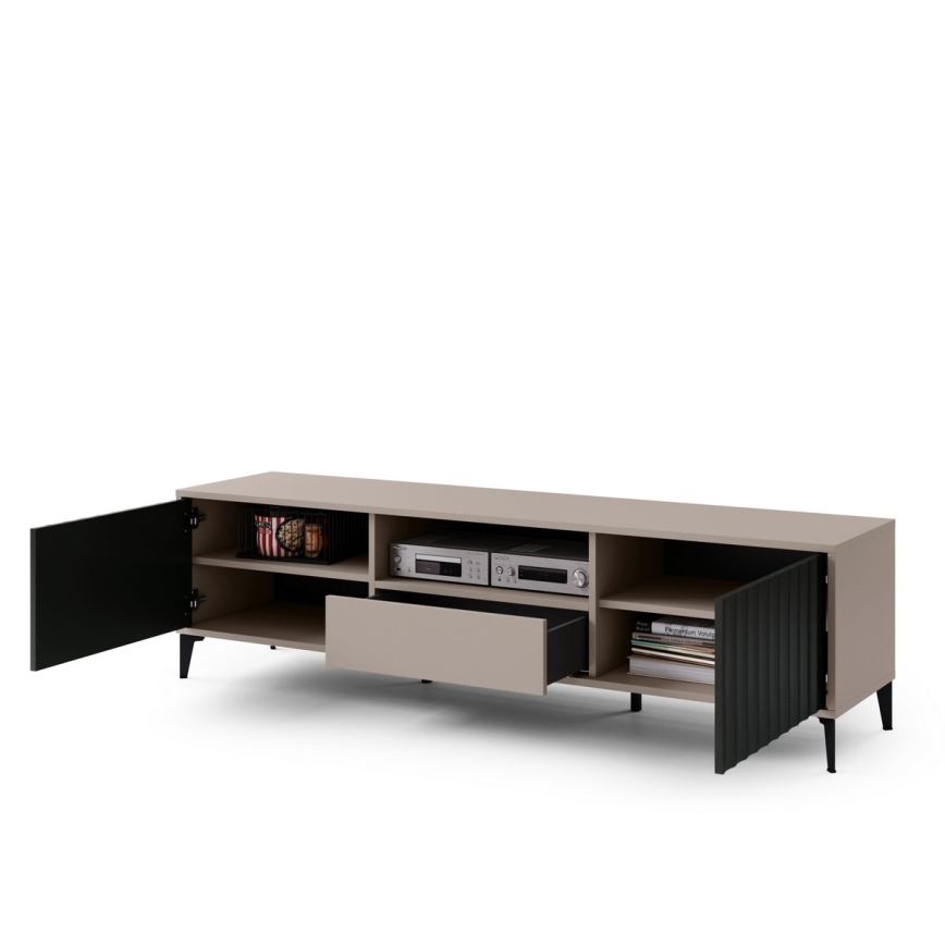 Meuble TV avec un tiroir RONJA taupe/noir