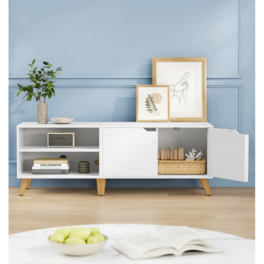 Meuble TV BASTOR blanc