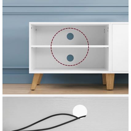 Meuble TV BASTOR blanc