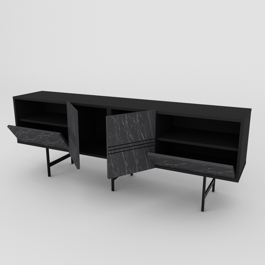 Meuble TV DERIN 65x180 cm noir