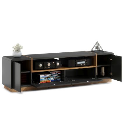 Meuble TV FRED anthracite/chêne artisan