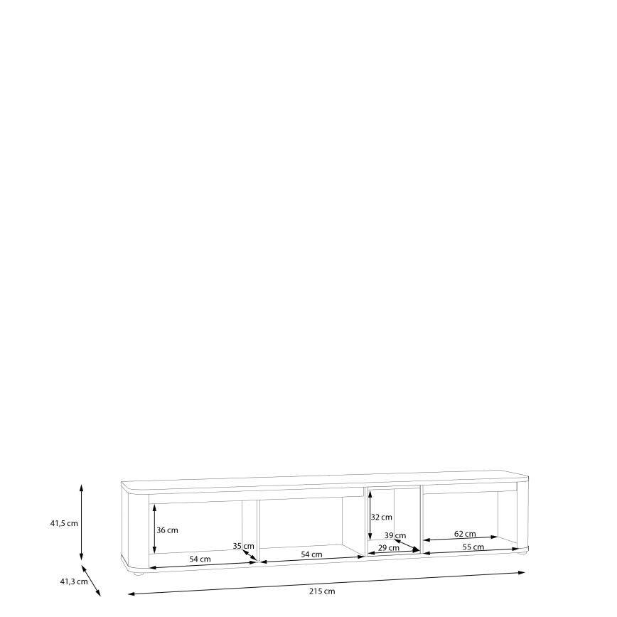 Meuble TV INAR noir/marron