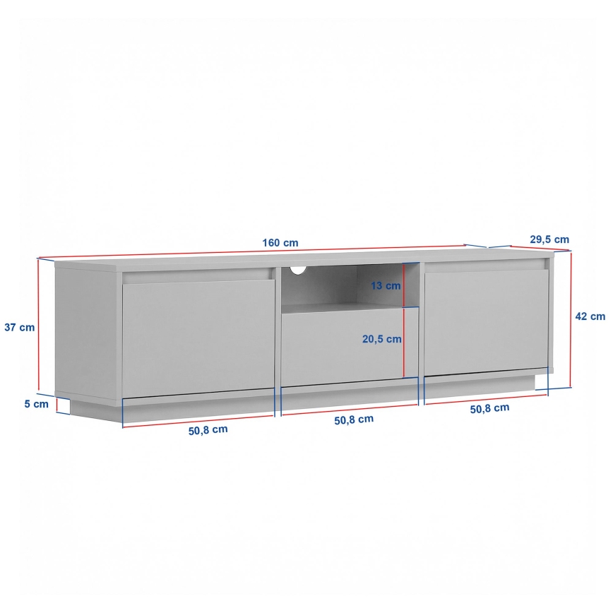 Meuble TV KREDE 160x30 cm anthracite/pin