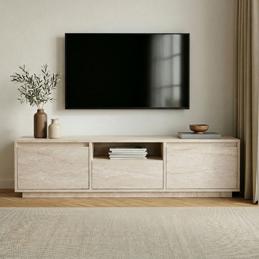 Meuble TV KREDE 160x30 cm beige