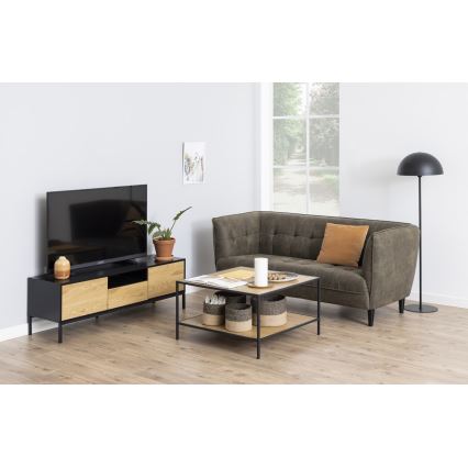 Meuble TV SARON chêne/noir