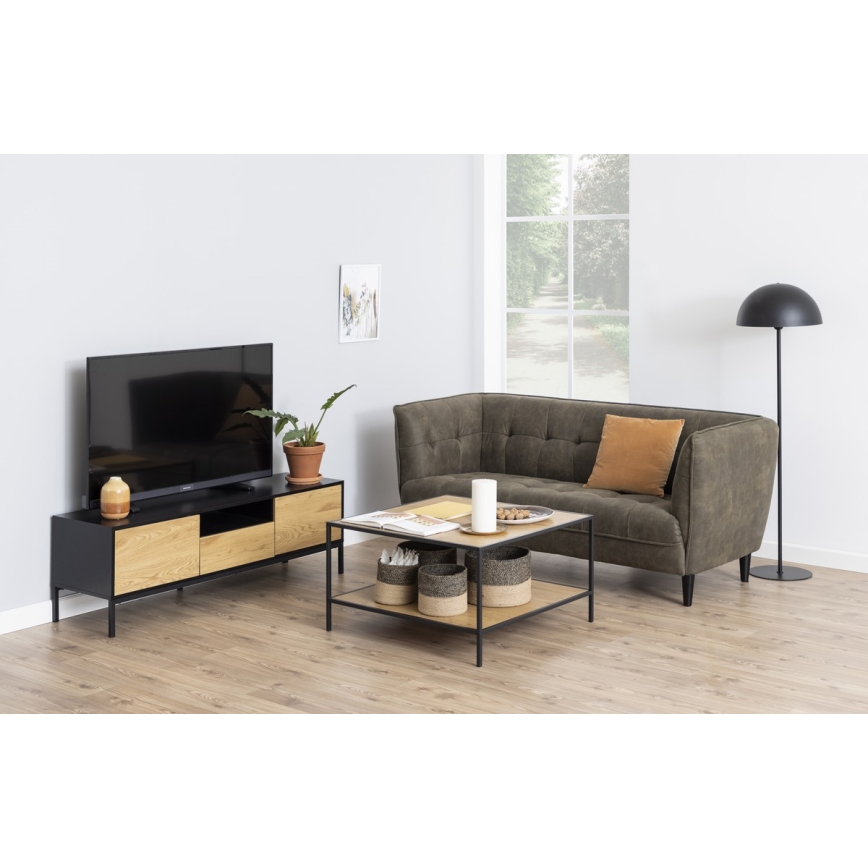 Meuble TV SARON chêne/noir