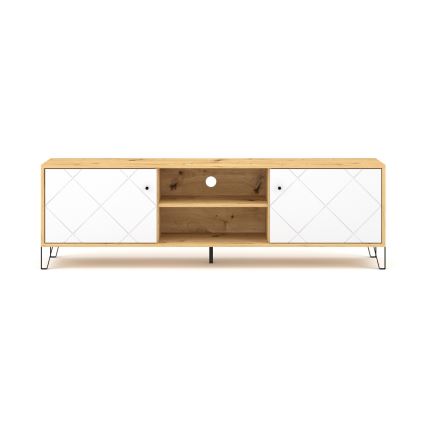 Meuble TV SULA chêne artisan/blanc