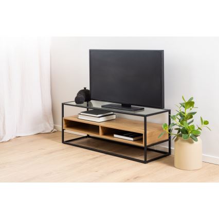 Meuble TV ZEIN chêne/noir