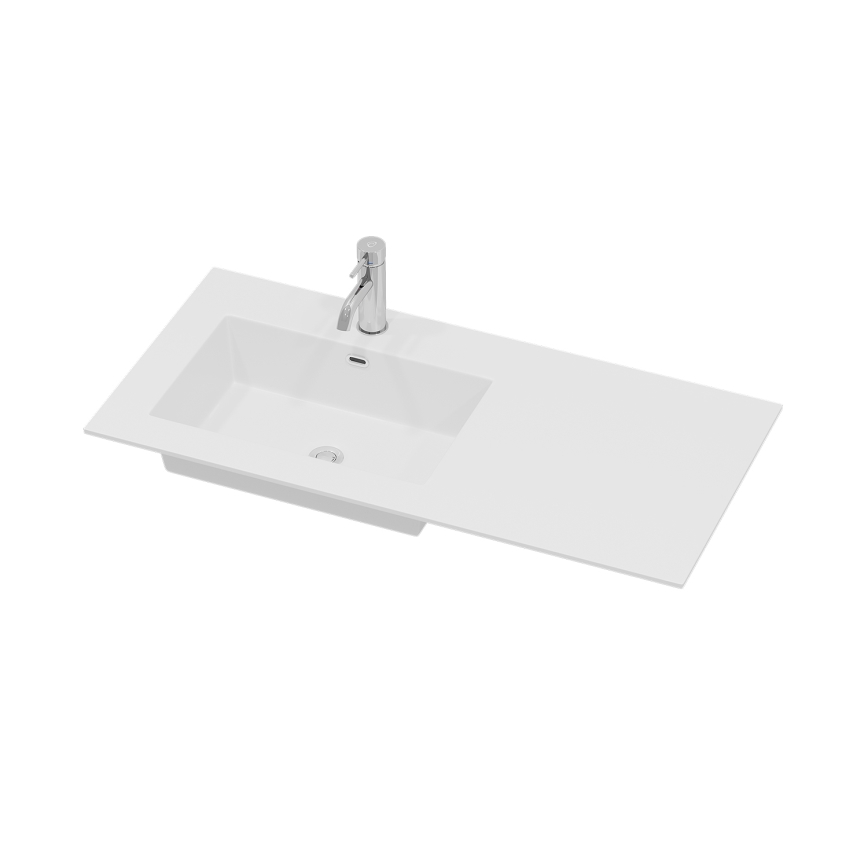 Meuble vasque HELSINKI 95 cm, vasque à gauche / blanc