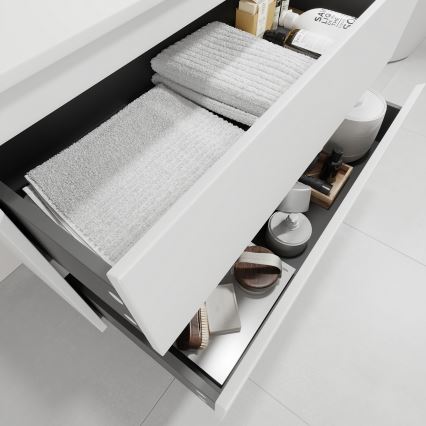 Meuble vasque TRONDHEIM/LJORDAL 90 x 57 x 46 cm blanc/laiton