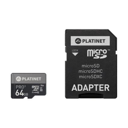 MicroSDXC 64 GB U3 Pro A1 90 MB / s + SD-adapter