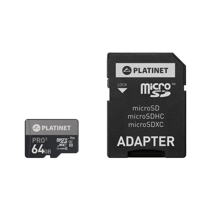 MicroSDXC 64 GB U3 Pro A1 90 MB / s + SD-adapter