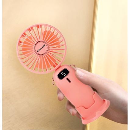 Mini ventilateur de poche rechargeable 3 W/5 V, 1 200 mAh, rose