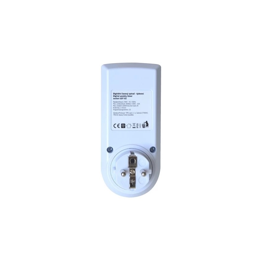 Minuteur numérique hebdomadaire 16A/230V