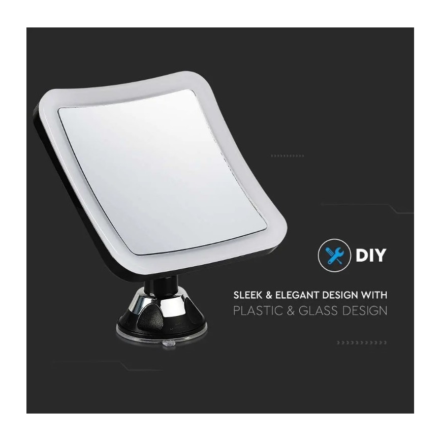 Miroir de maquillage LED/3,2W/4,5V 3xAA IP44