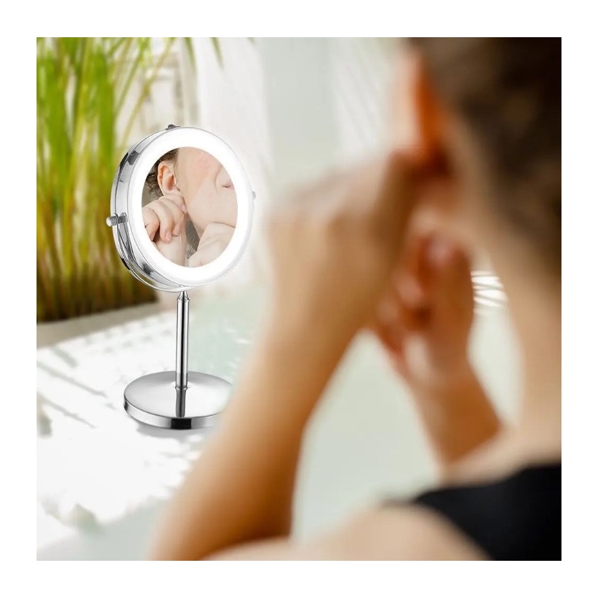 Miroir de maquillage LED/3W/6V 4xAA IP44