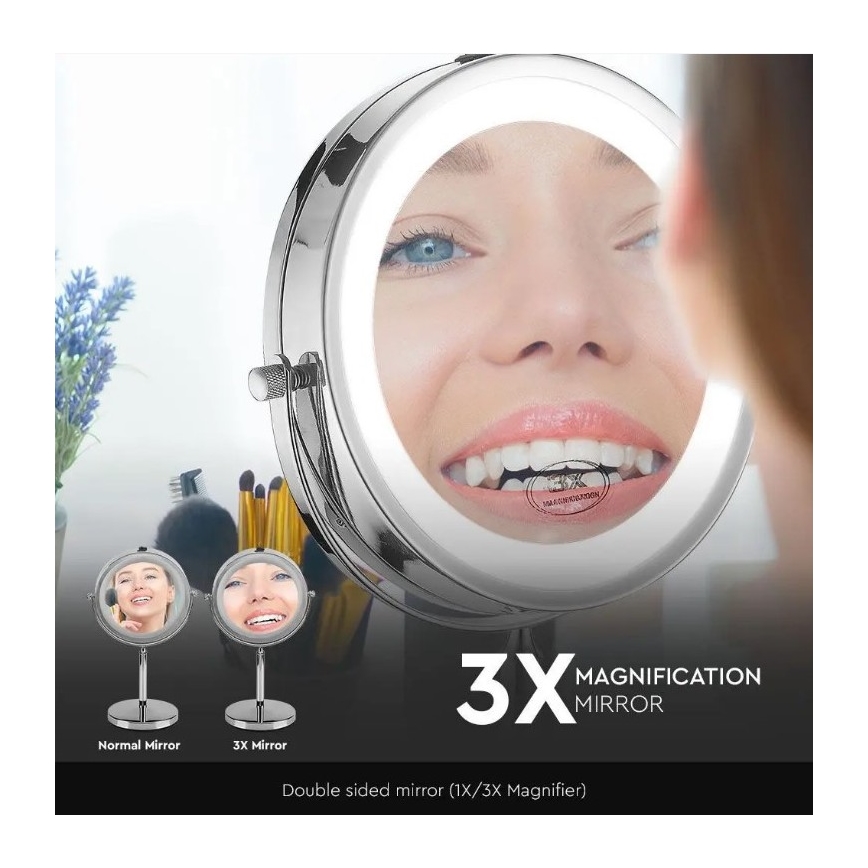 Miroir de maquillage LED/3W/6V 4xAA IP44