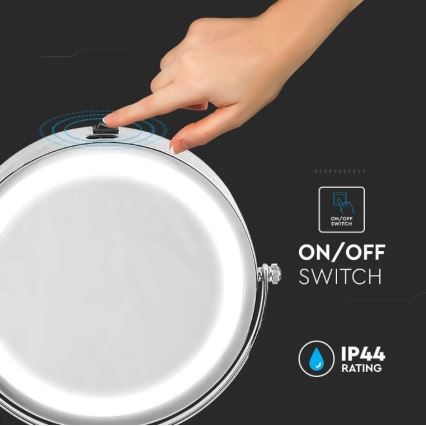 Miroir de maquillage LED/3W/6V 4xAA IP44