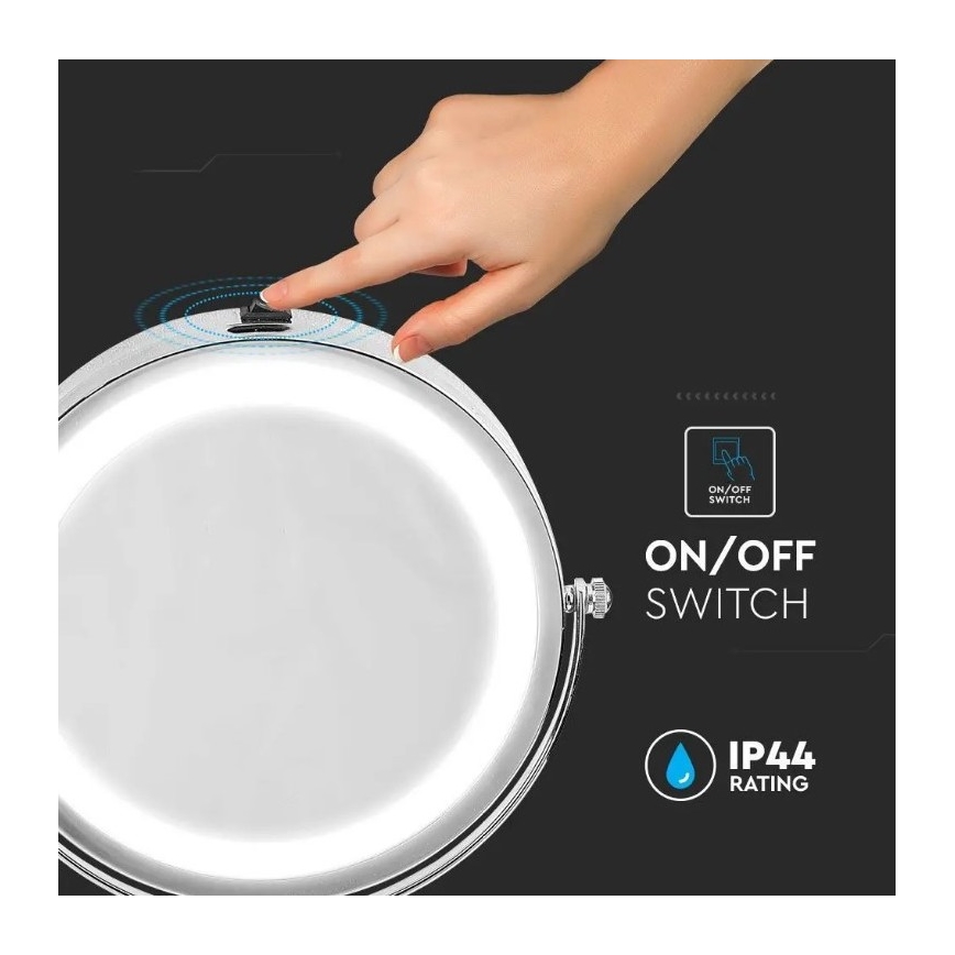 Miroir de maquillage LED/3W/6V 4xAA IP44