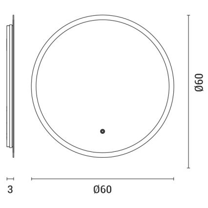 Miroir de salle de bain rétro-éclairé LED/15W/230V 4000K IP44