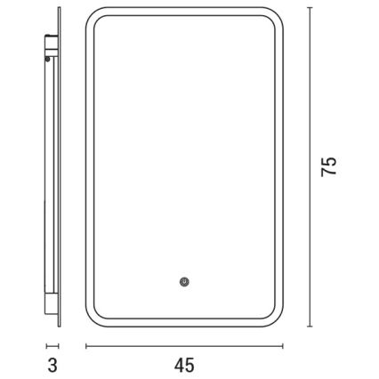 Miroir de salle de bain rétro-éclairé LED/18W/230V 4000K IP44