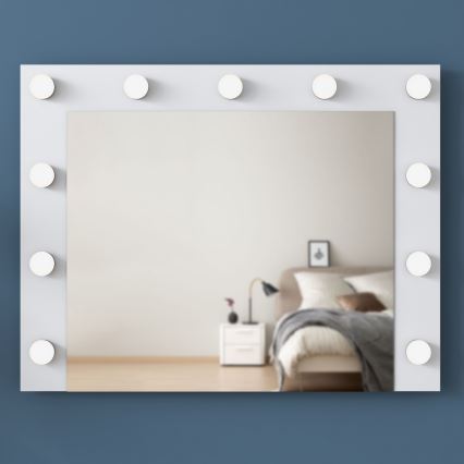 Miroir mural avec étagère RANI 90x71,8 cm blanc