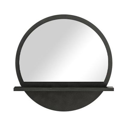 Miroir mural avec une étagère 45x45 cm noir