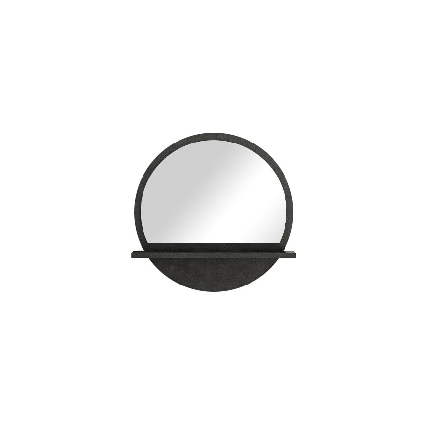 Miroir mural avec une étagère 45x45 cm noir